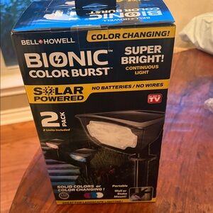Bionic Color Burst Solar Powered LED Landscape Light - Black (2 Pack) brand new